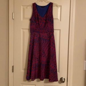 Banana Republic Sleeveless Dress, Red & Blue, Sz 2